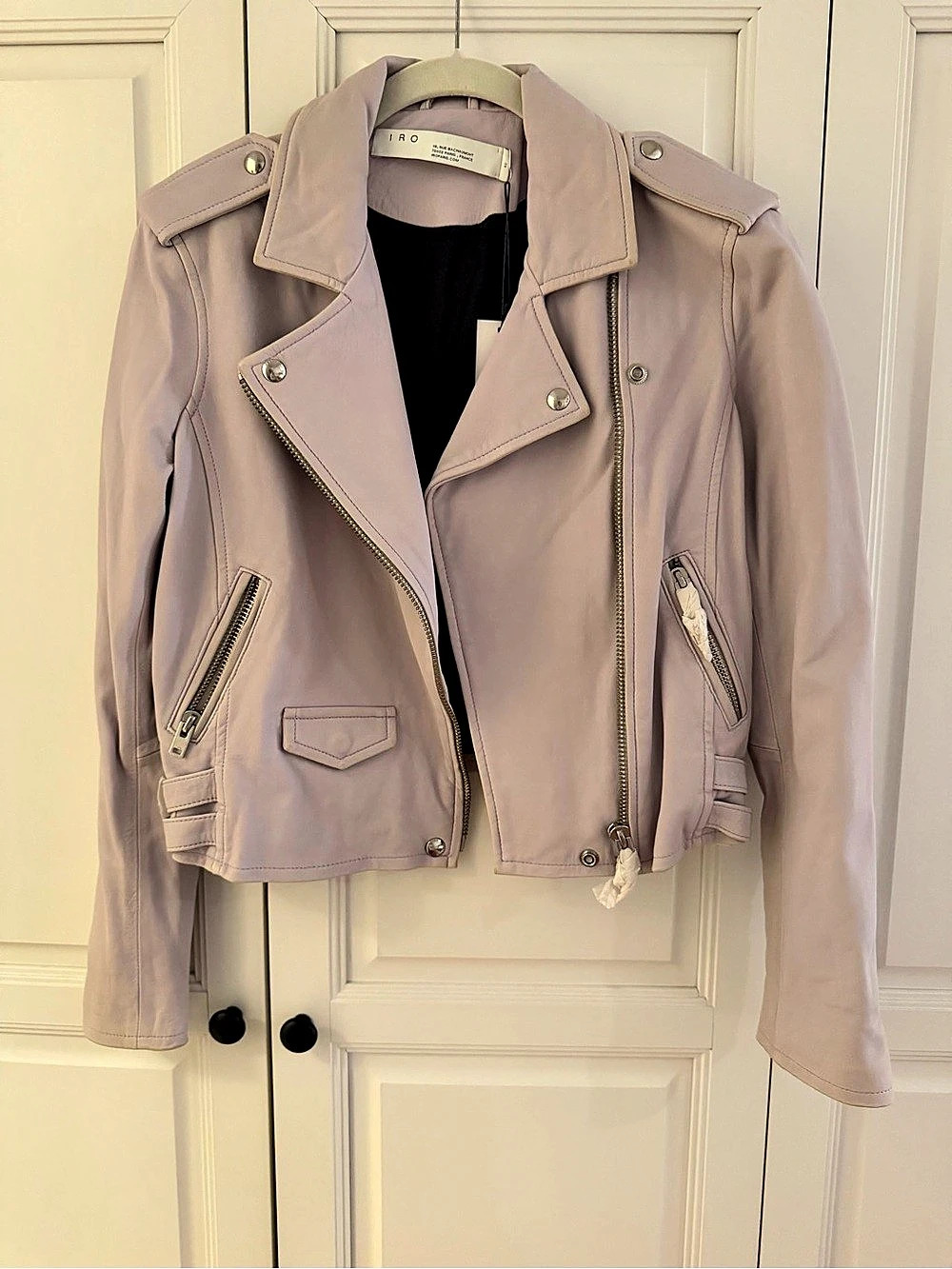IRO Ashville Leather Jacket in Purple Size Small